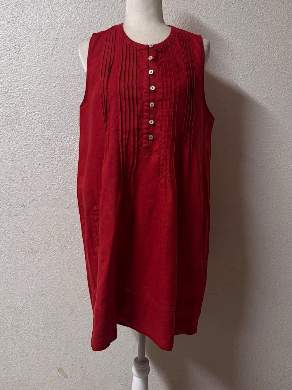 Quince 100% European linen sleeveless Chile swing large lagenlook dress